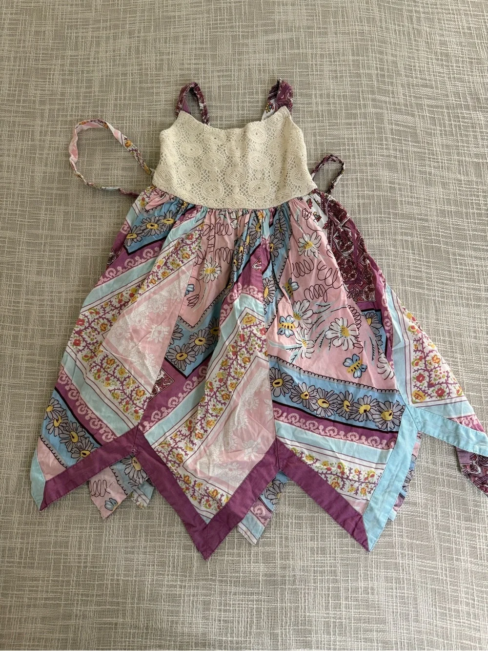Heartworks Girls Boho Patchwork Handkerchief Dress Approx 4T